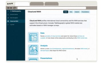 Gif of TeleGeography's Cloud and WAN Research Service