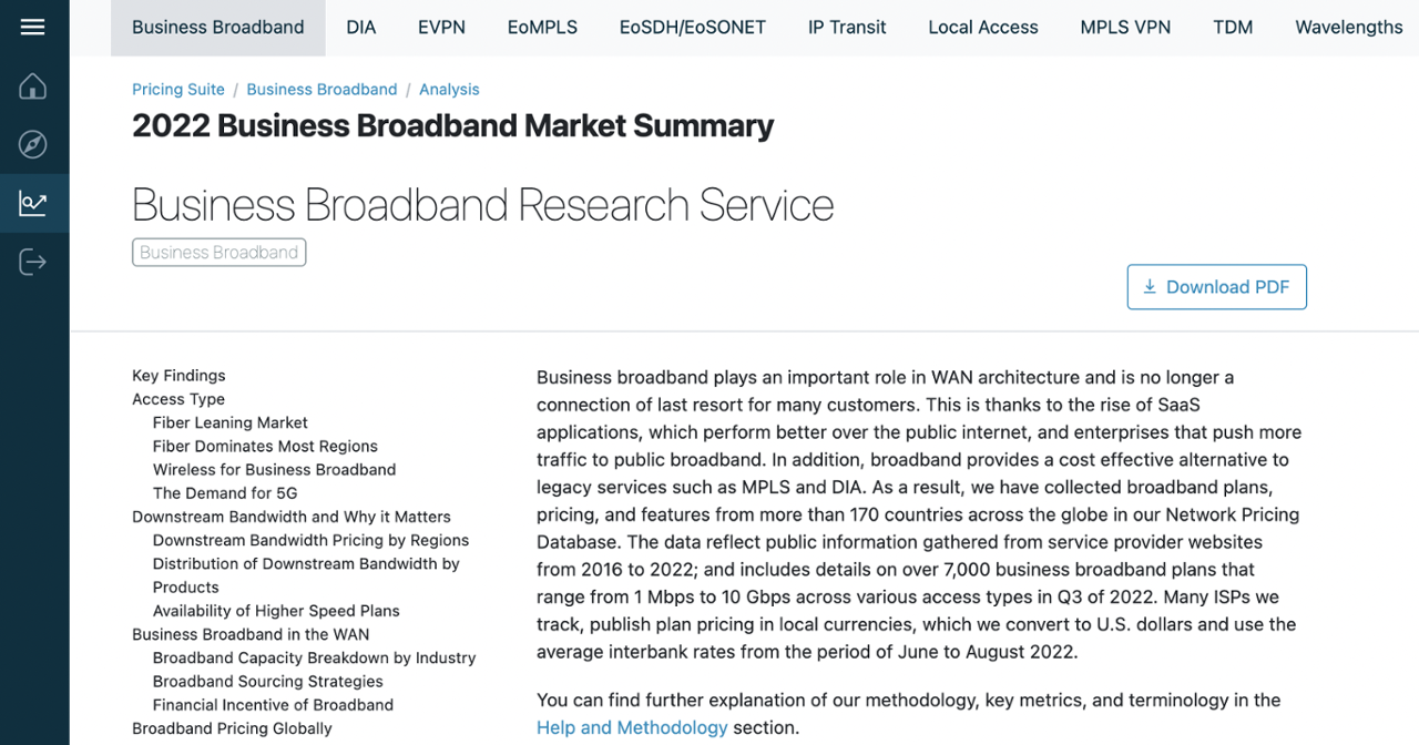 Screen Shot Business Broadband Pricing