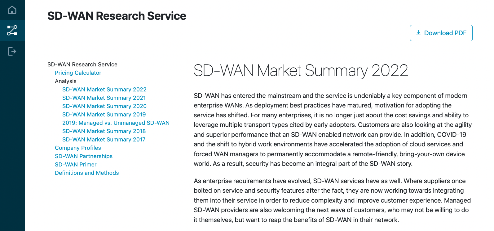 SD-WAN Research Service Product Image